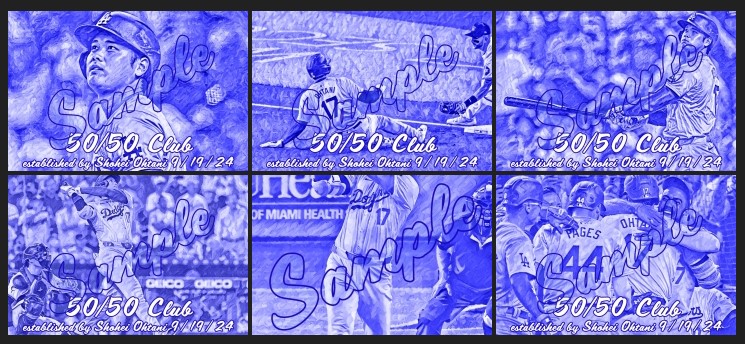 MLB: Los Angeles Dodgers: Shohei Ohtani  50/50 season V16 6 card lot/set each card limited to 3 copies
